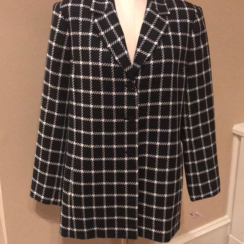 Talbots Black and White Coat